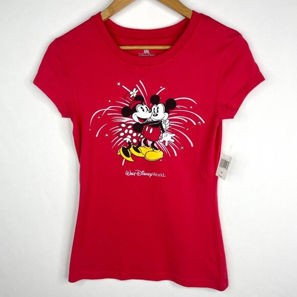NWT Disney Parks Red Mickey & Minnie T-Shirt - Picture 1 of 5